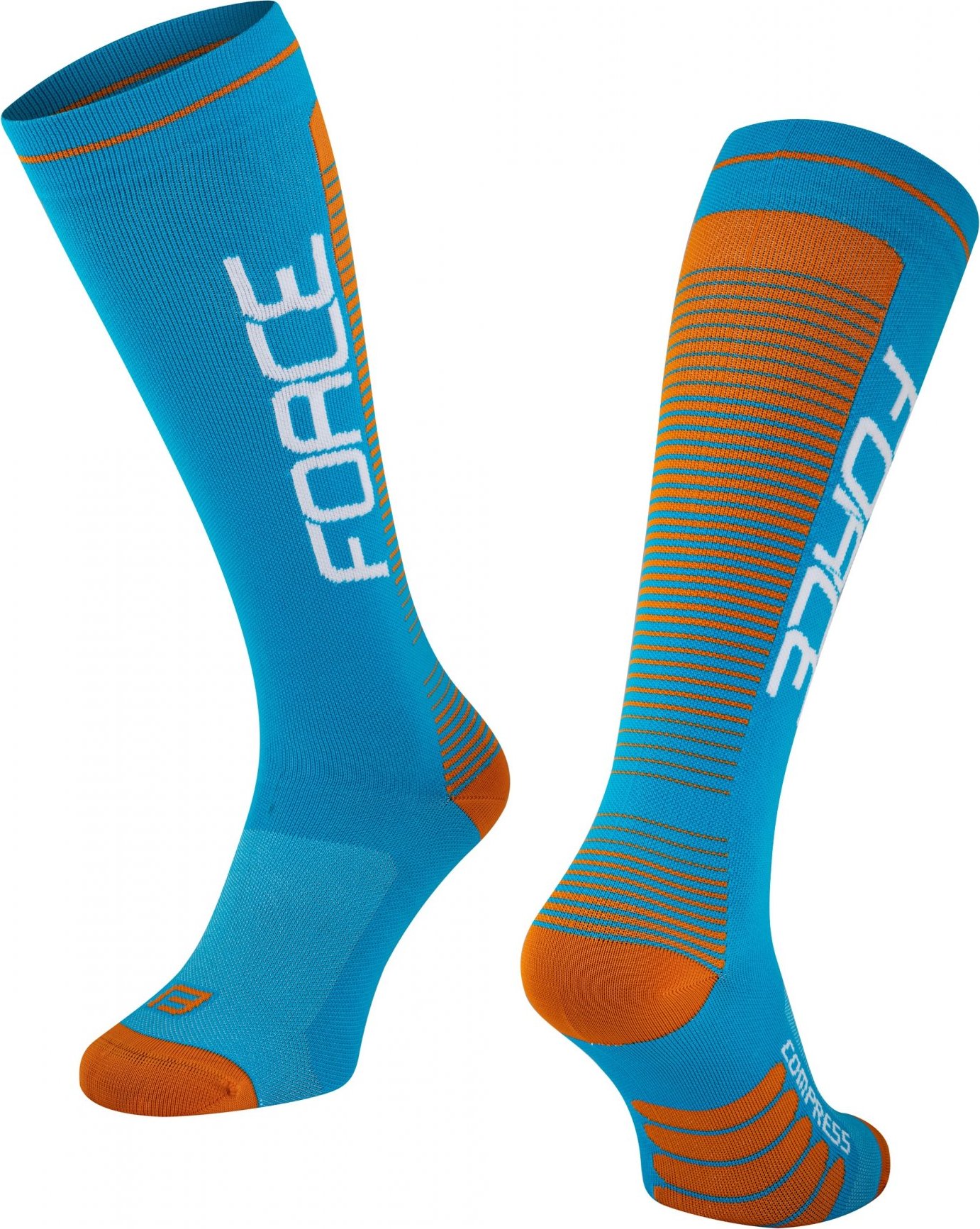 FORCE ponožky F COMPRESS, modro-oranžové Velikost: S-M/36-41