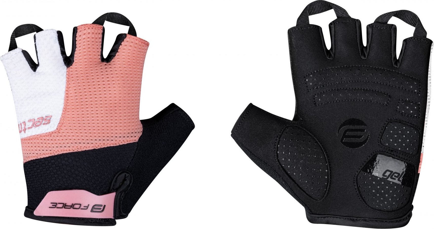 rukavice FORCE SECTOR LADY gel, černo-meruňkové Velikost: gel,černo-meruňkové XXL