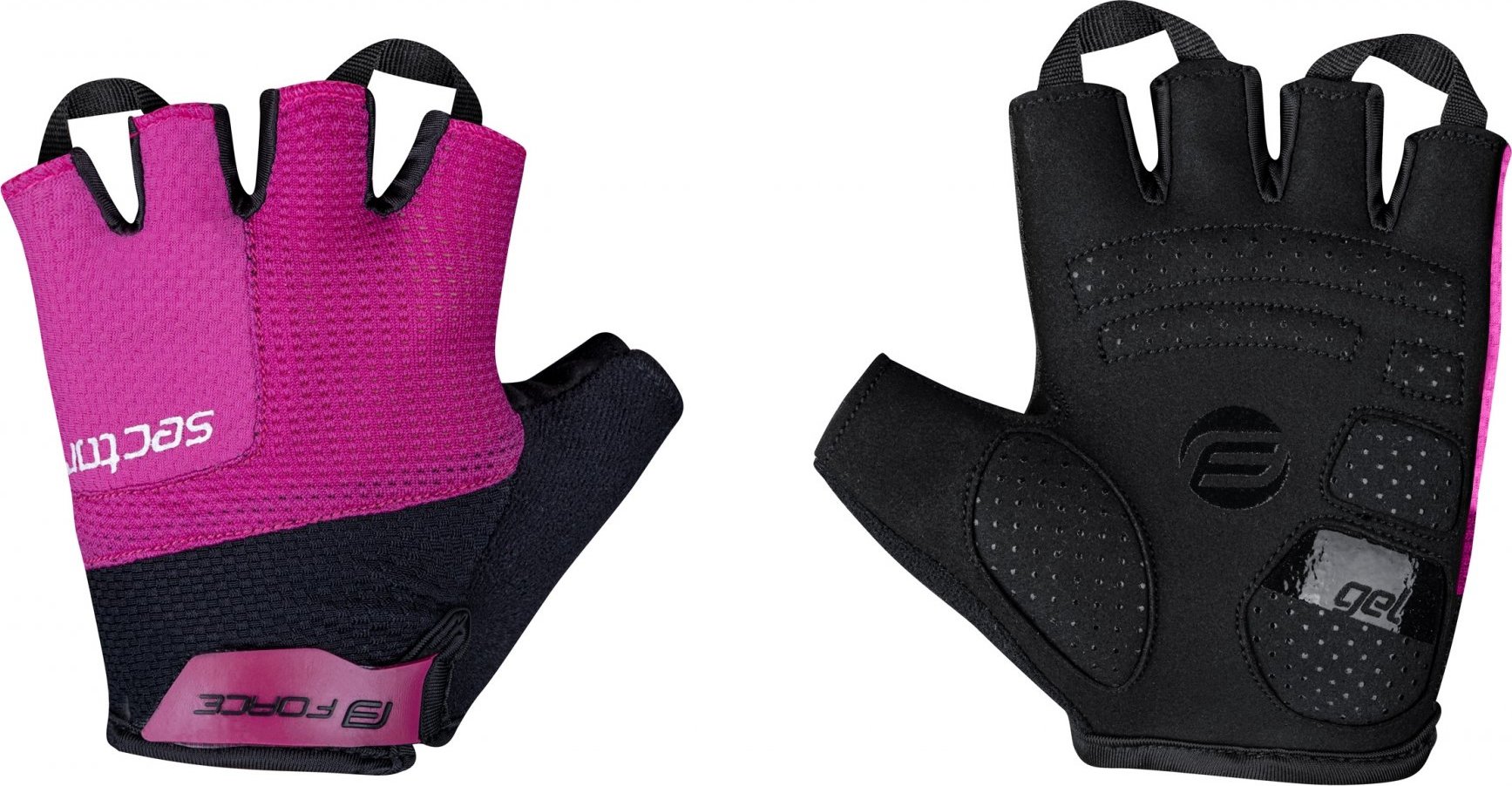 rukavice FORCE SECTOR LADY gel, černo-růžové Velikost: XXL