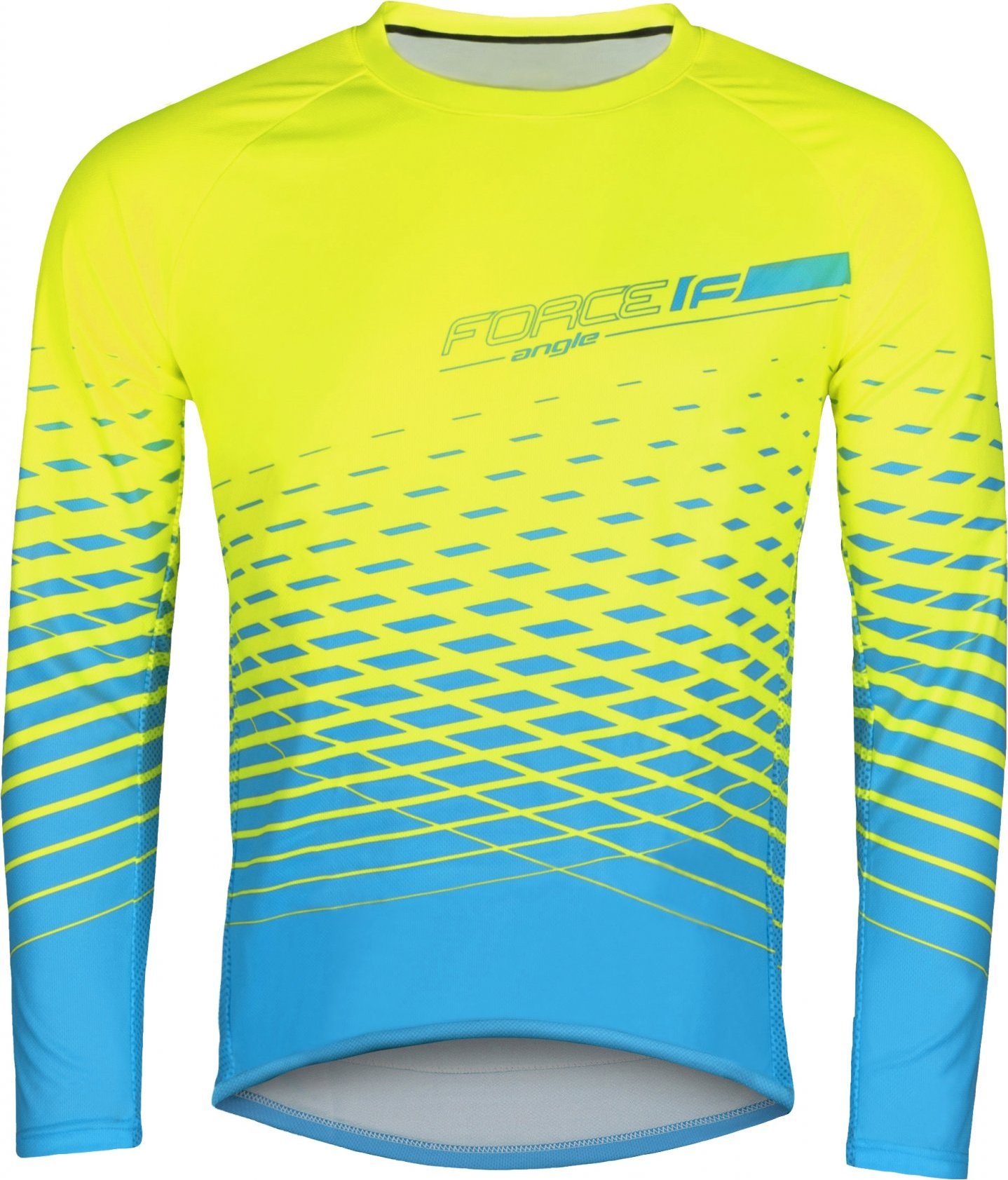 dres FORCE MTB ANGLE dlouhý rukáv, fluo-modrý Velikost: S