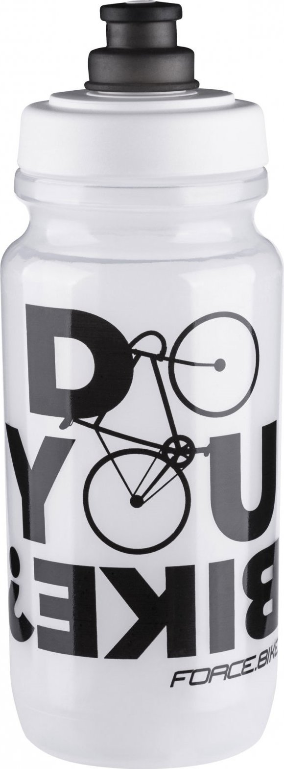 láhev FORCE BIKE 0,5 l, transparentní