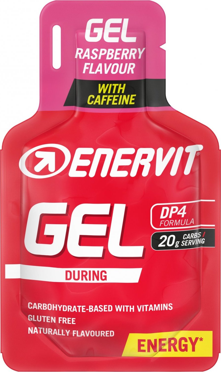 ENERVIT Gel + kofein, sáček, 25 ml malina