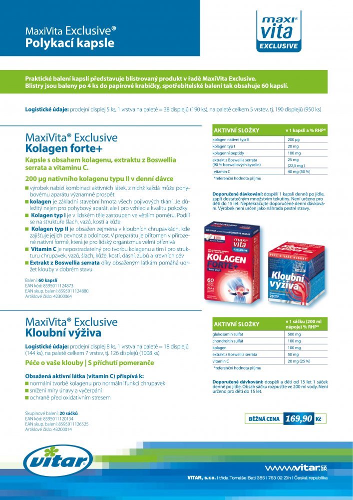 VITAR Maxi Vita Excl Kolagen forte+, 60 kapslí