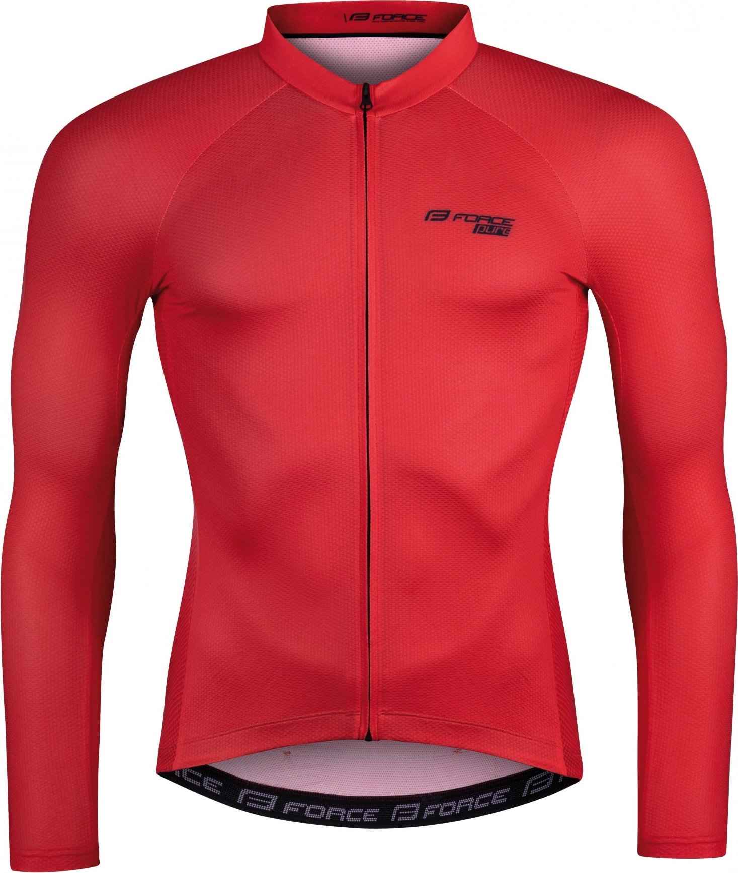 dres FORCE PURE dlouhý rukáv, červený Velikost: M