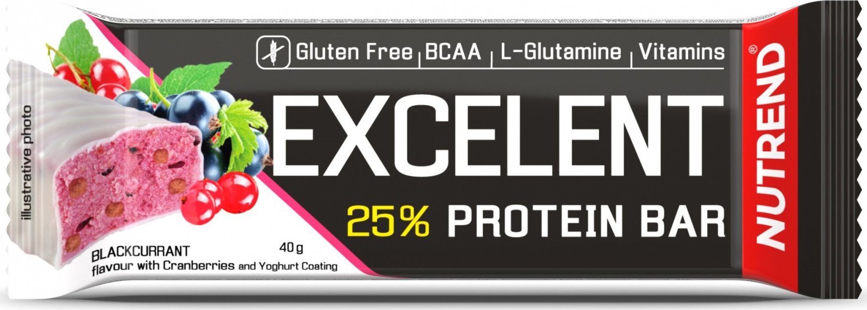 Nutrend Excelent Protein Bar 40 g - černý rybíz s brusinkami a jogurtem