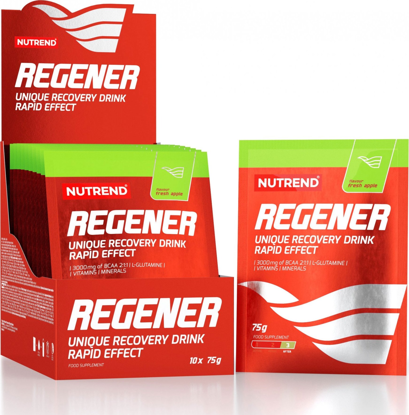 Nutrend Regener 10 x 75g - fresh apple