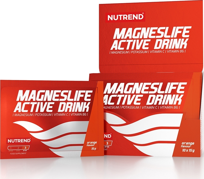 NUTREND Magneslife Active Drink 10x 15 g box, pomeranč