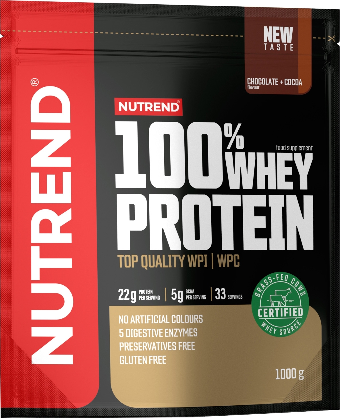Nutrend 100% Whey Protein 1000 g - čokoláda/kakao
