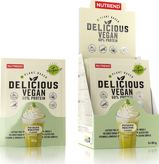 Nutrend Delicious Vegan Protein 5x30 g - Pistácie/marcipán