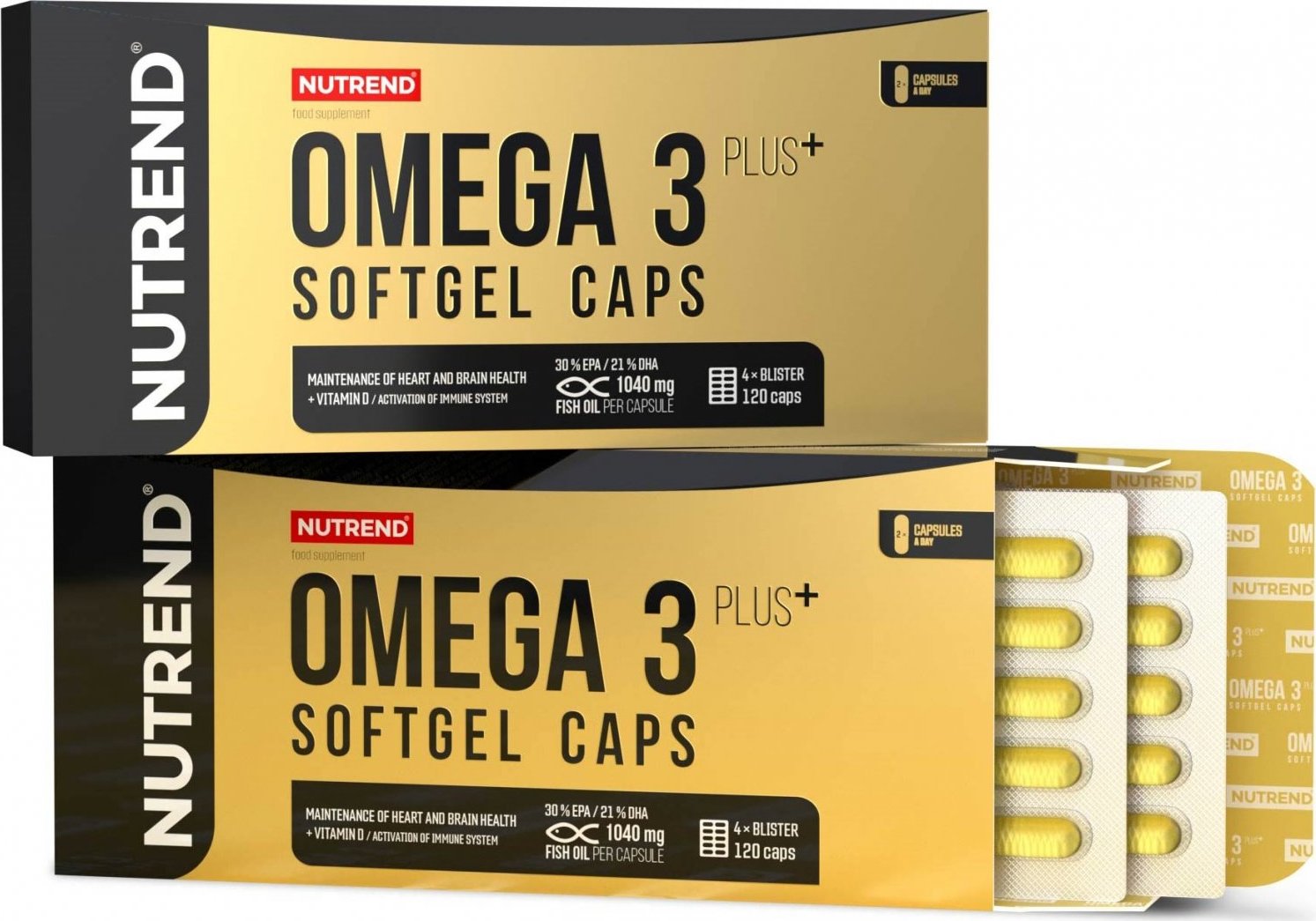 Nutrend Omega 3 Plus Softgel Caps 120 kapslí