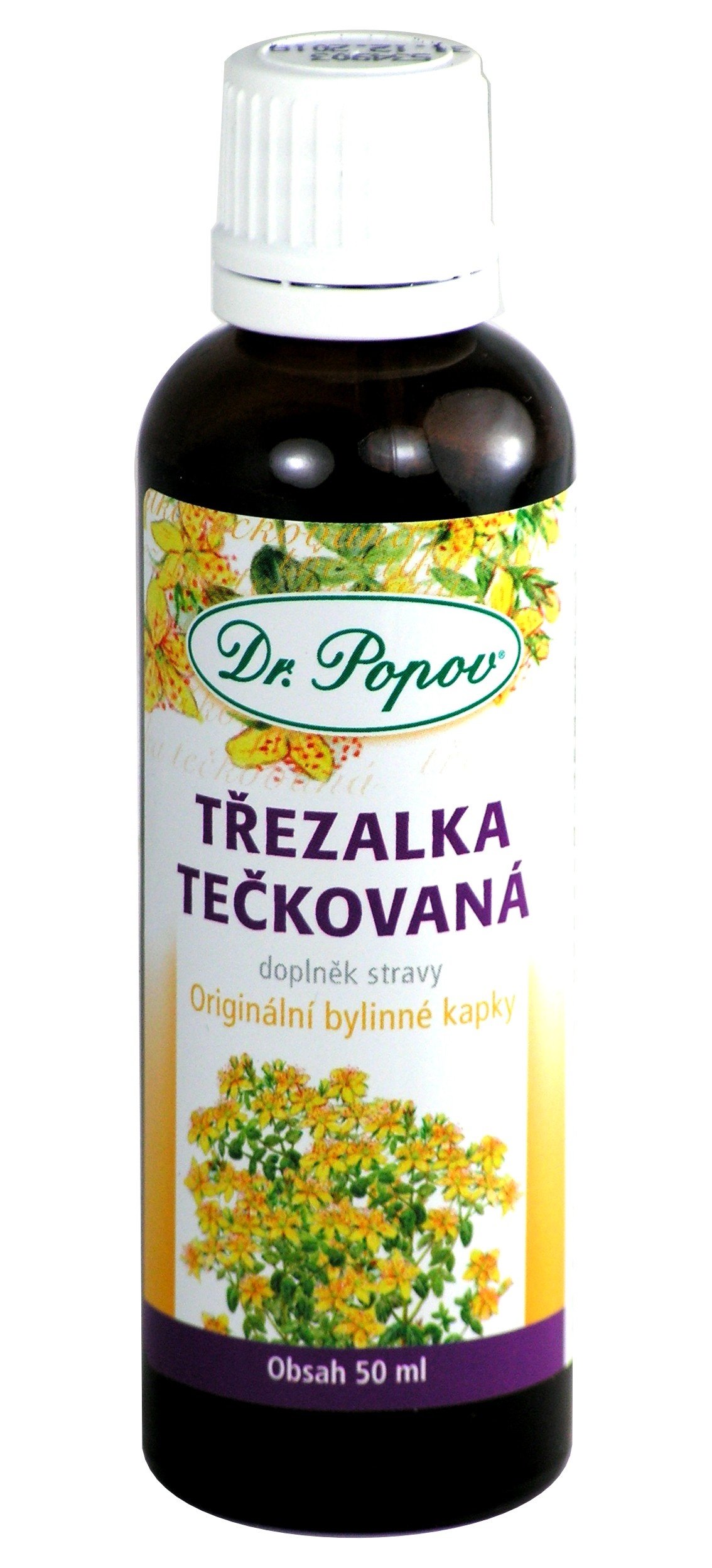 Třezalka tečkovaná, originální bylinné kapky, 50 ml Dr. Popov