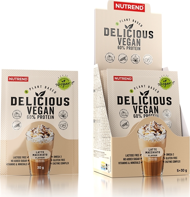 Nutrend Delicious Vegan Protein 5x30 g - Latte Macchiato
