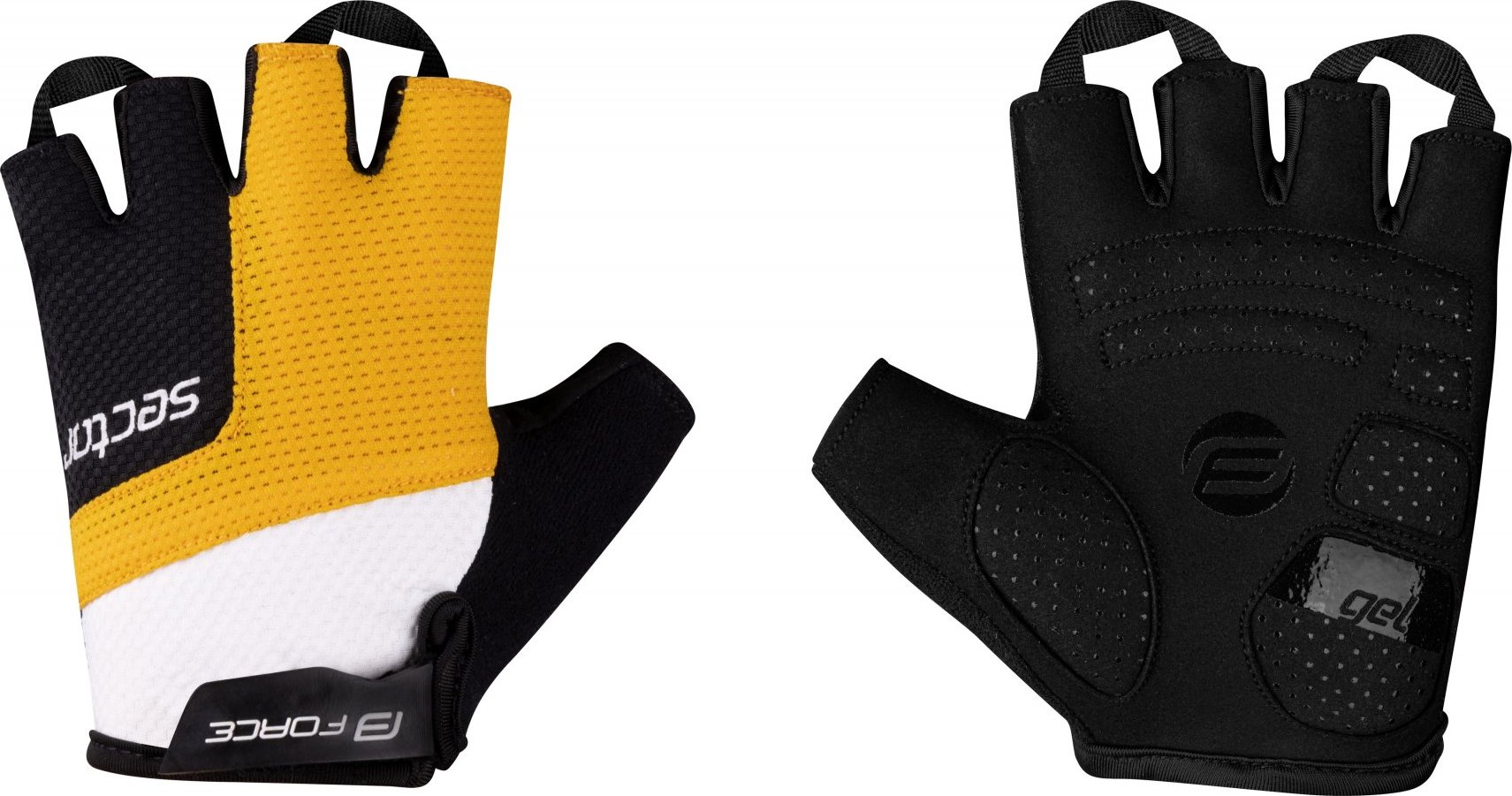 rukavice FORCE SECTOR gel, černo-žluté Velikost: S