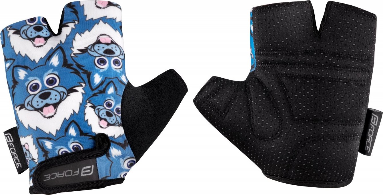 rukavice FORCE WOLFIE KID, modré Velikost: L