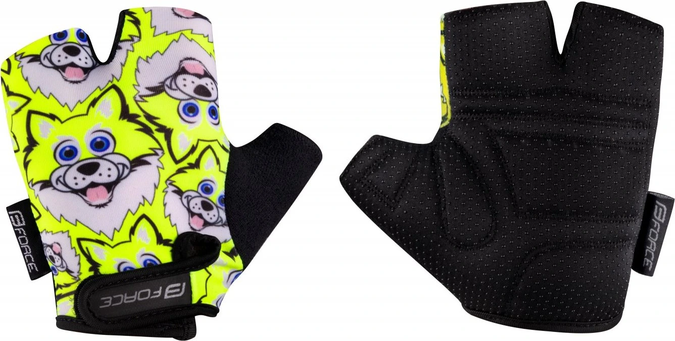 rukavice FORCE WOLFIE KID, fluo Velikost: XL