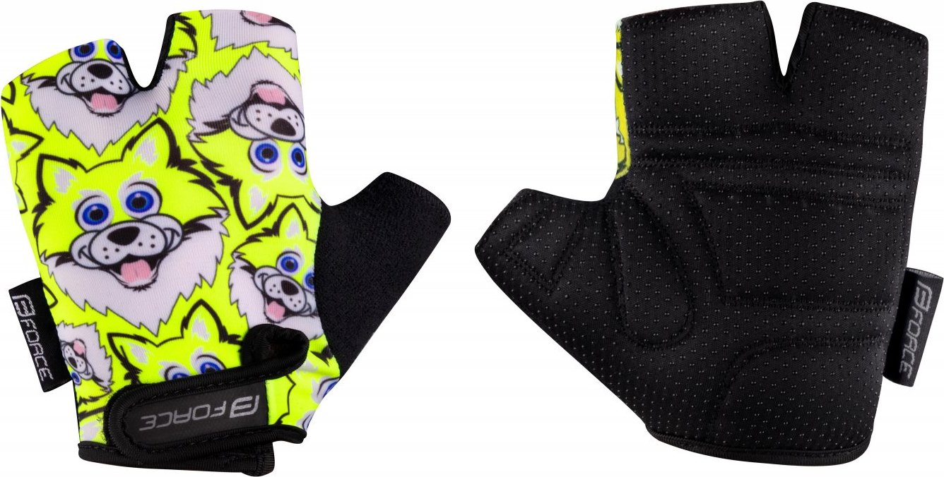 rukavice FORCE WOLFIE KID, fluo Velikost: M
