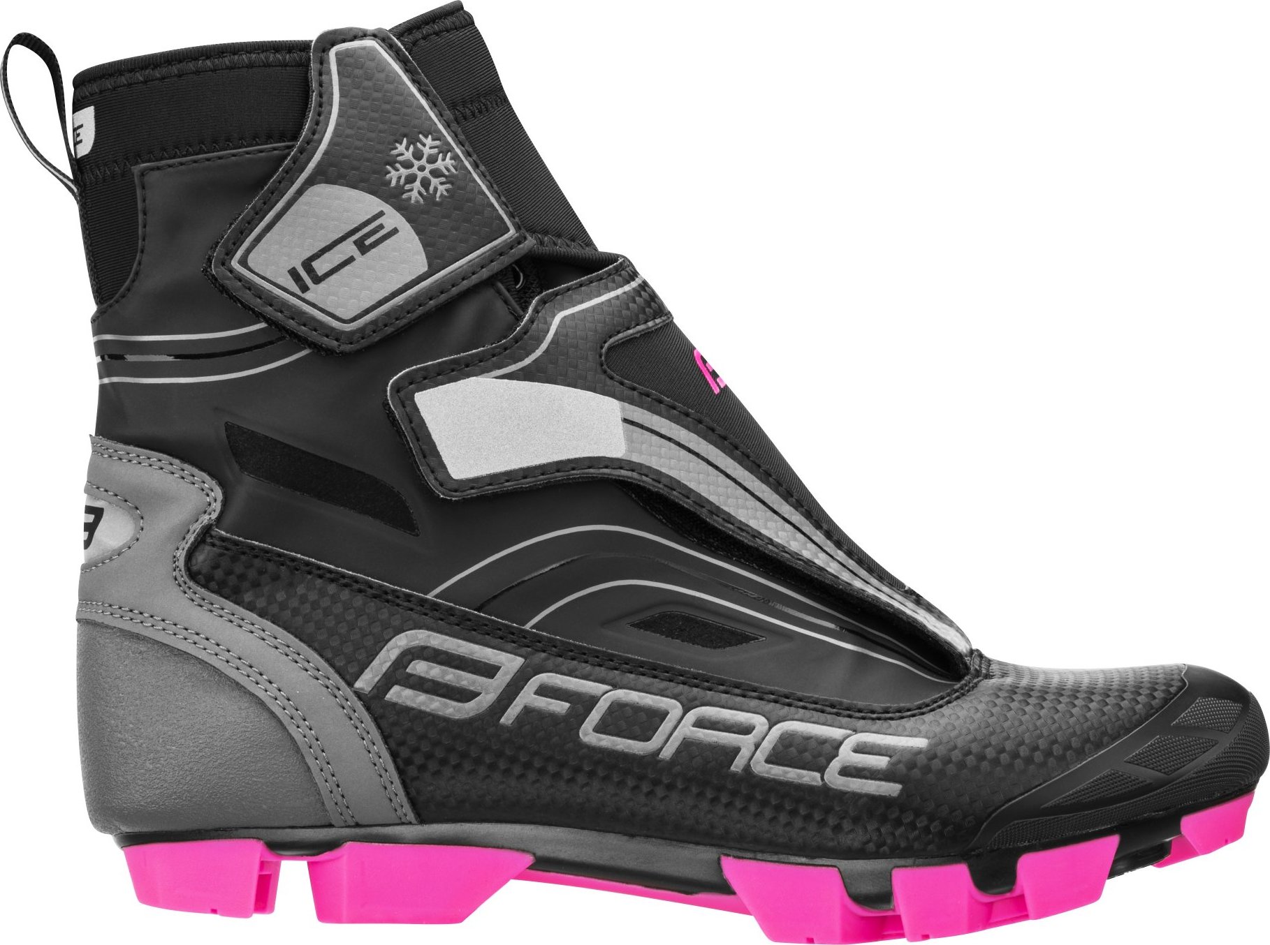 tretry zimní FORCE MTB ICE21 LADY, černo-růž Velikost: 36