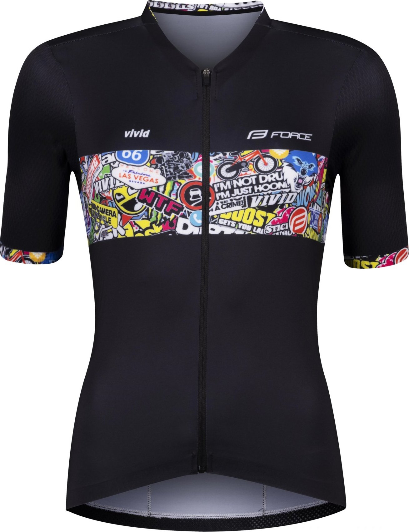 dres FORCE VIVID LADY kr. rukáv, černý Velikost: XS