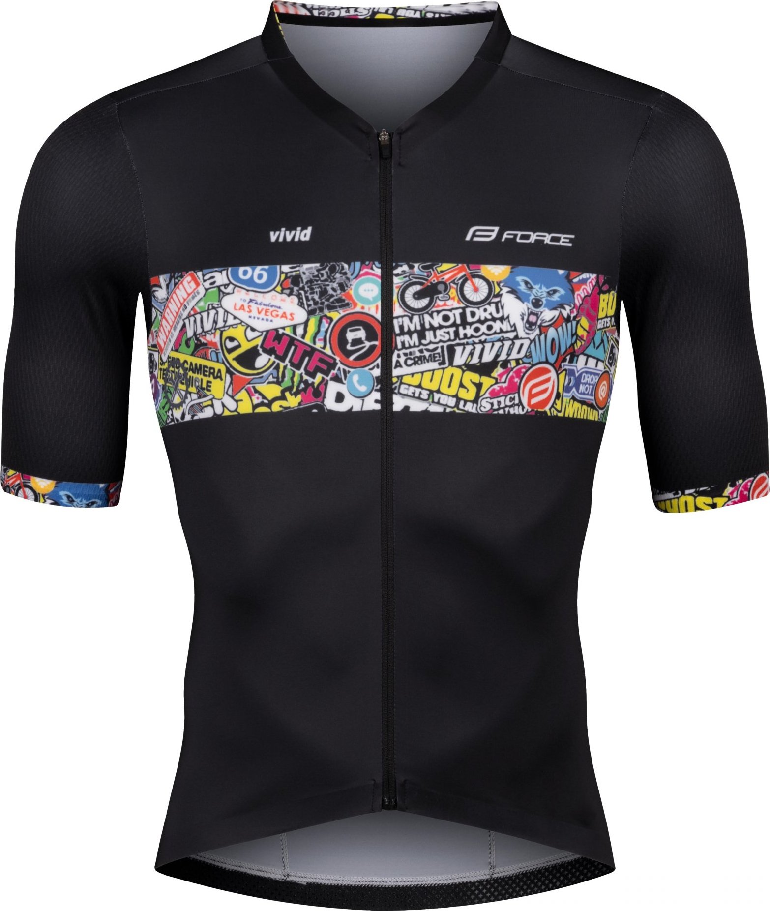 dres FORCE VIVID krátký rukáv, černý Velikost: M