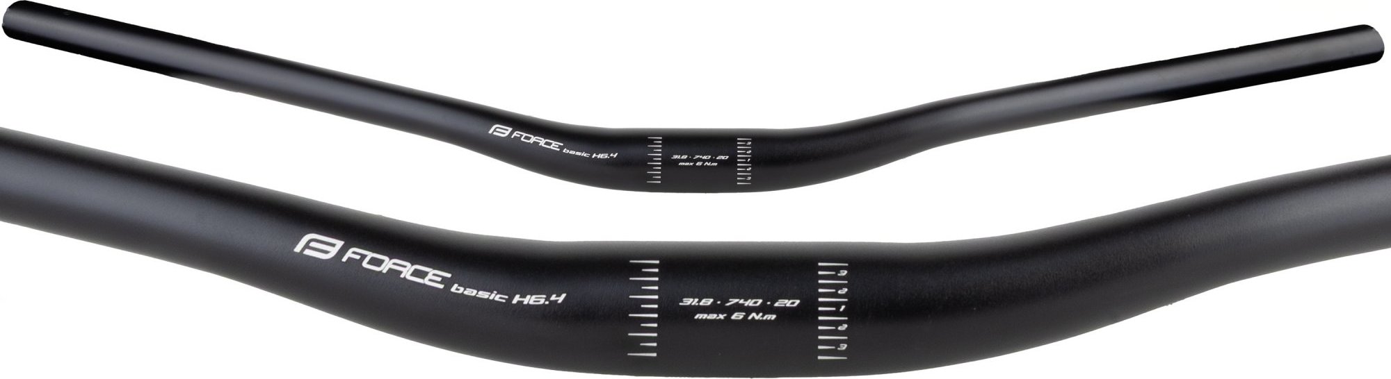 FORCE řídítka F BASIC H6.4 prohlé 31,8/740mm Al,črn. mat