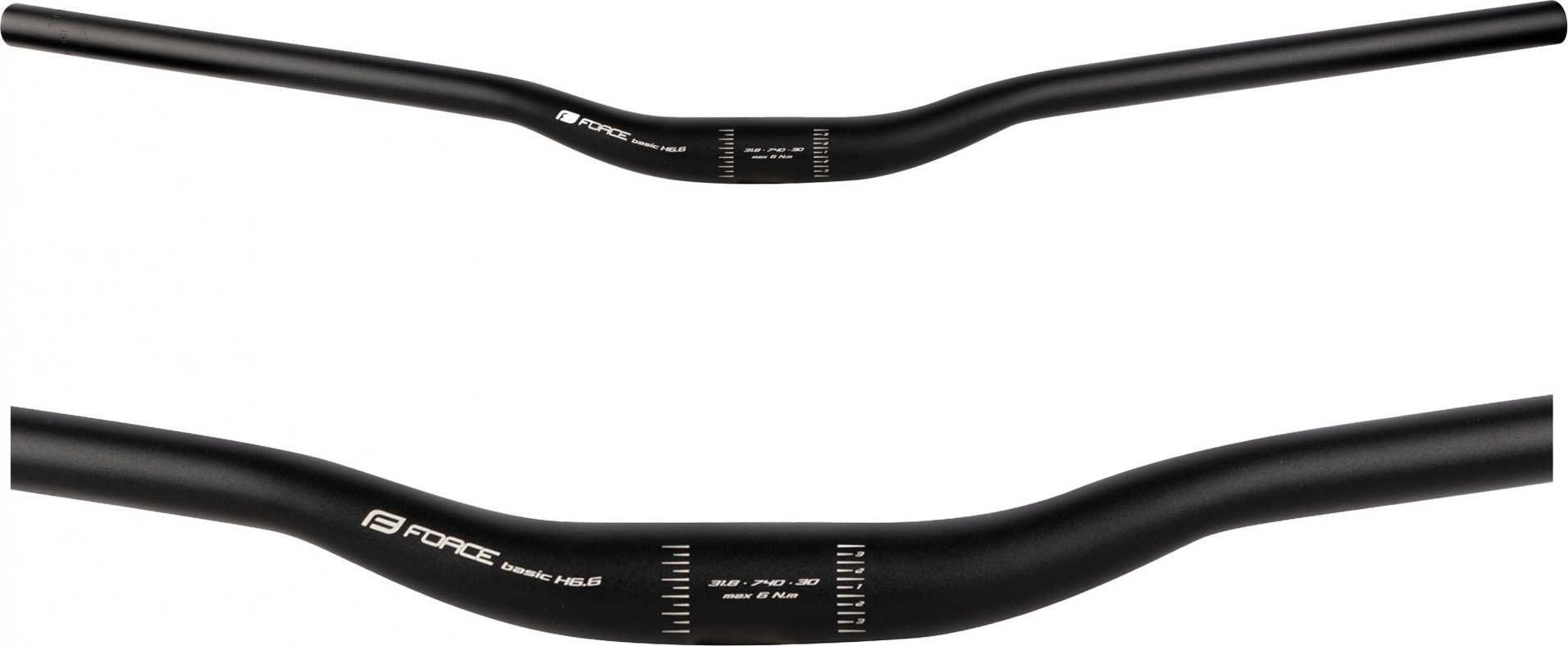 FORCE řídítka F BASIC H6.6 prohlé 31,8/740mm Al,črn. mat