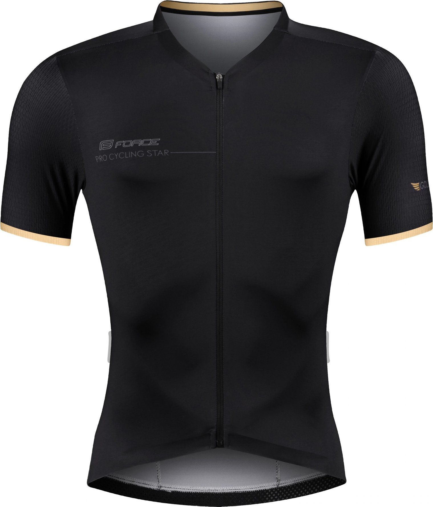 dres FORCE GOLD kr. rukáv, černo-zlatý Velikost: L