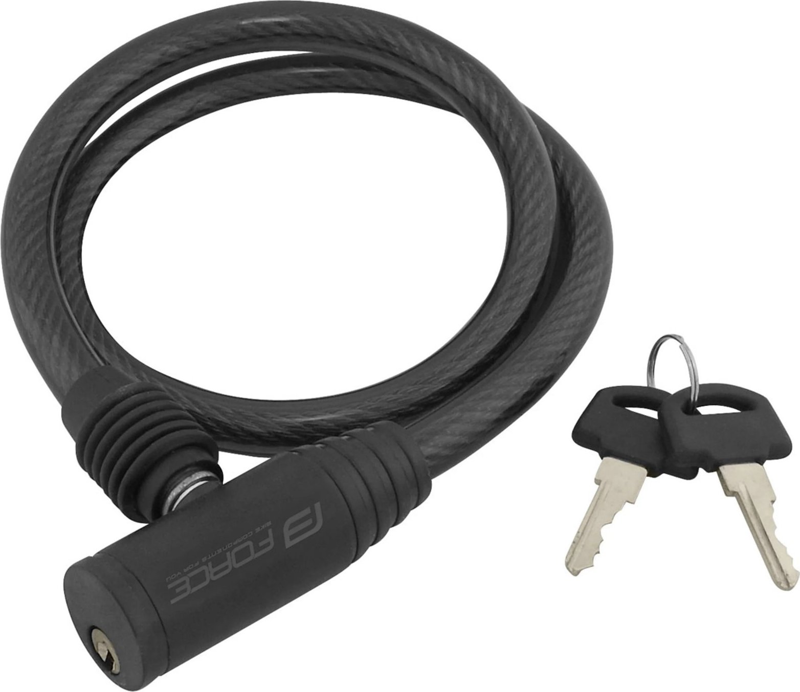 Zámek FORCE ECO spirálový bez držáku 80cm/12mm, různé barvy Barva: Černá