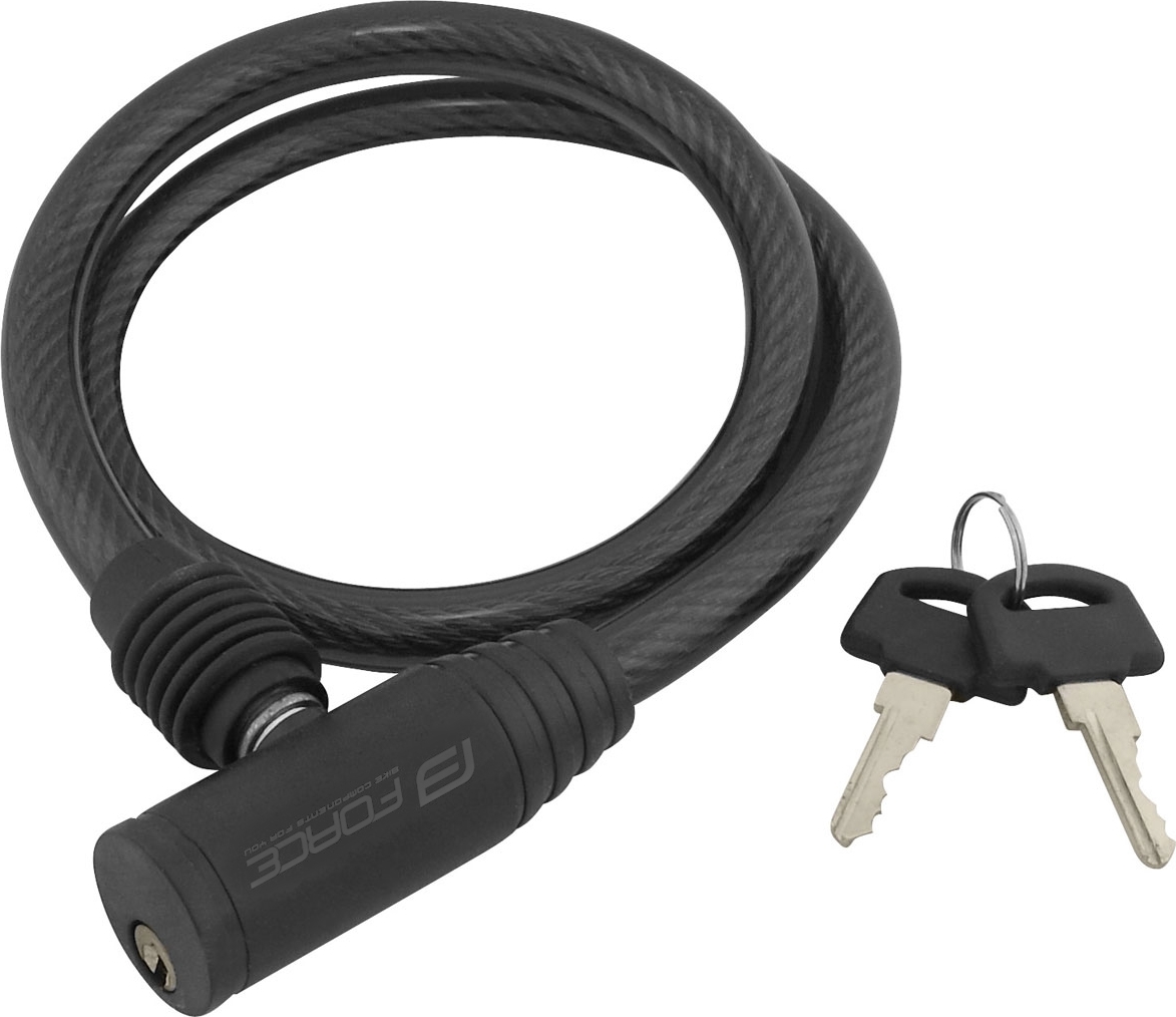 Zámek FORCE ECO spirálový bez držáku 80cm/12mm, různé barvy Barva: Černá
