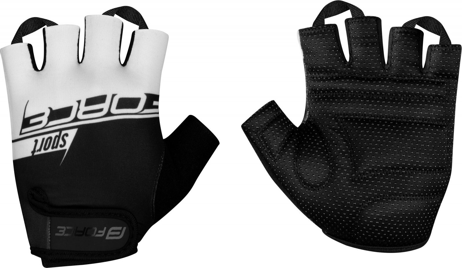 rukavice FORCE SPORT, černo-bílé Velikost: L