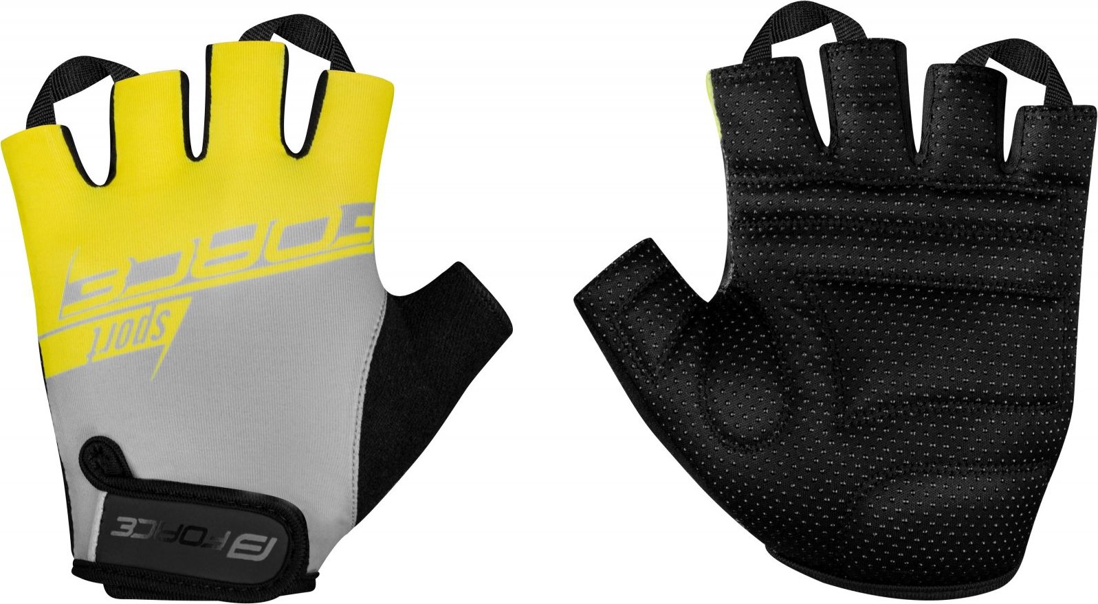 rukavice FORCE SPORT, šedo-žluté Velikost: M