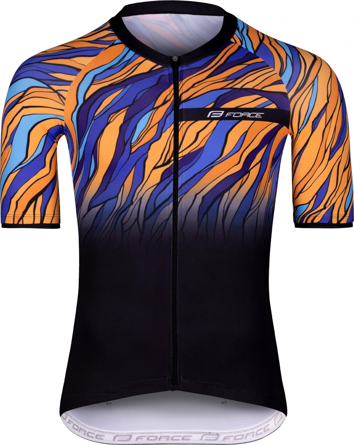 FORCE dres F LIFE kr. rukáv, černo-modro-oranžový Velikost: S
