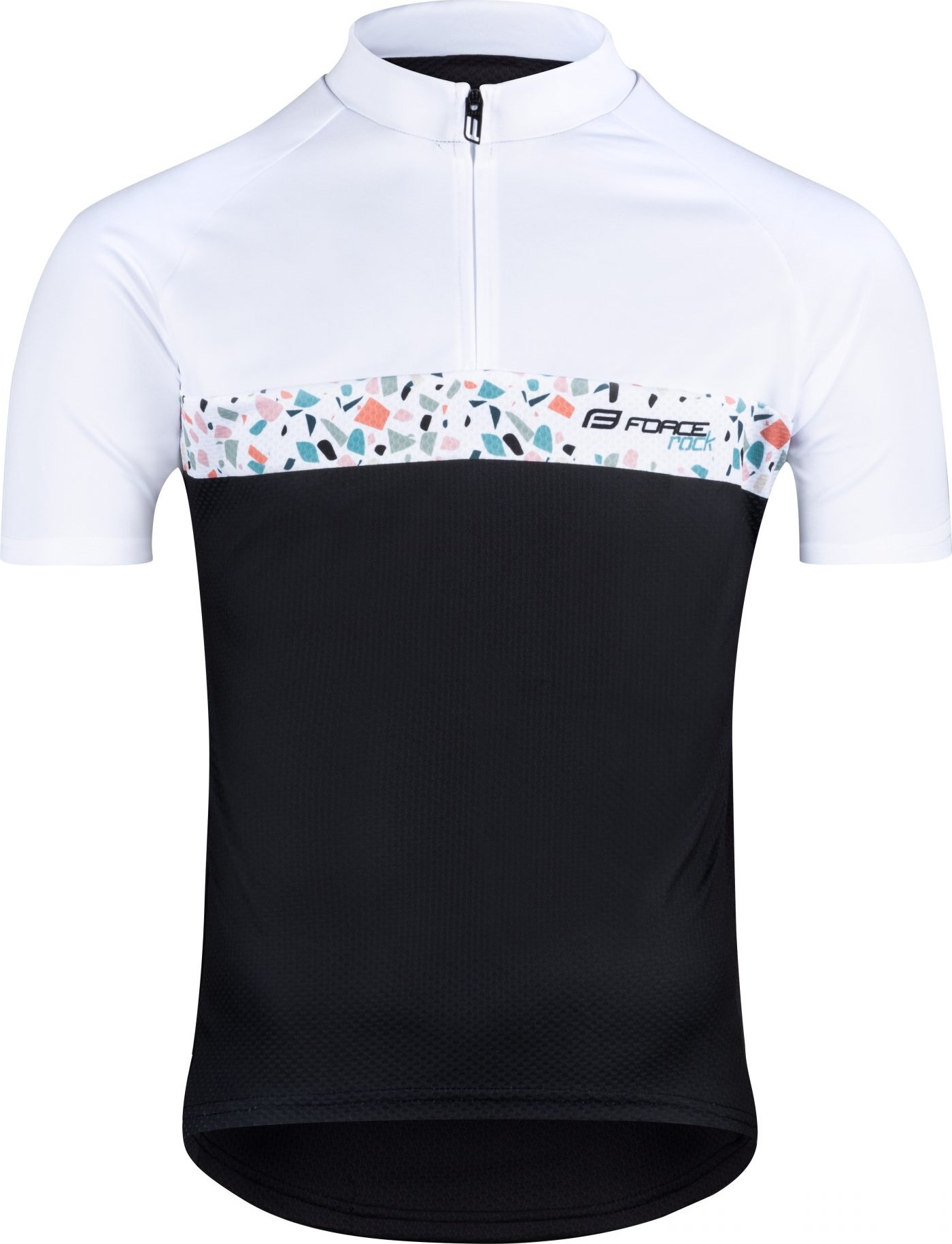 dres FORCE ROCK krátký rukáv, černo-bílý Velikost: M