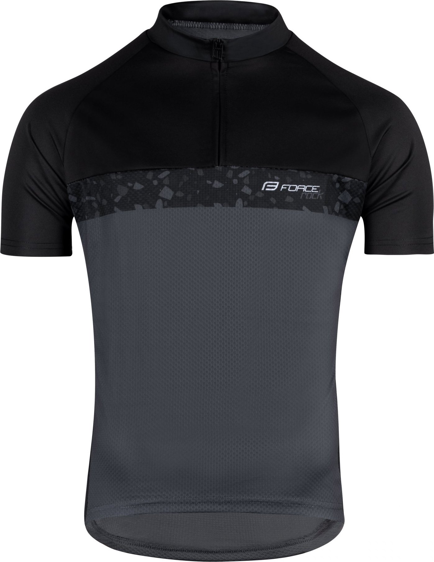 dres FORCE ROCK krátký rukáv, šedo-černý Velikost: S