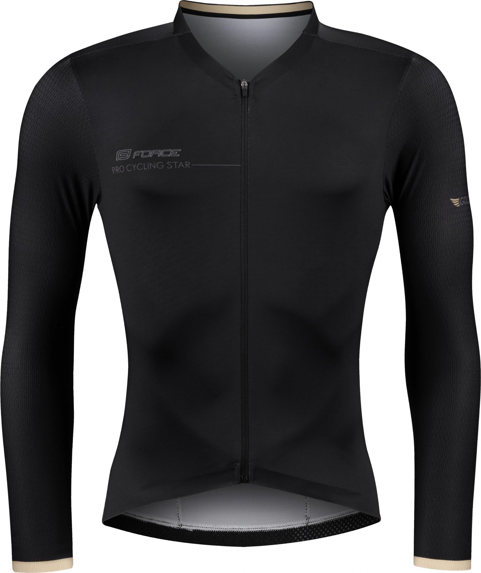dres FORCE GOLD dlouhý rukáv, černý Velikost: XL