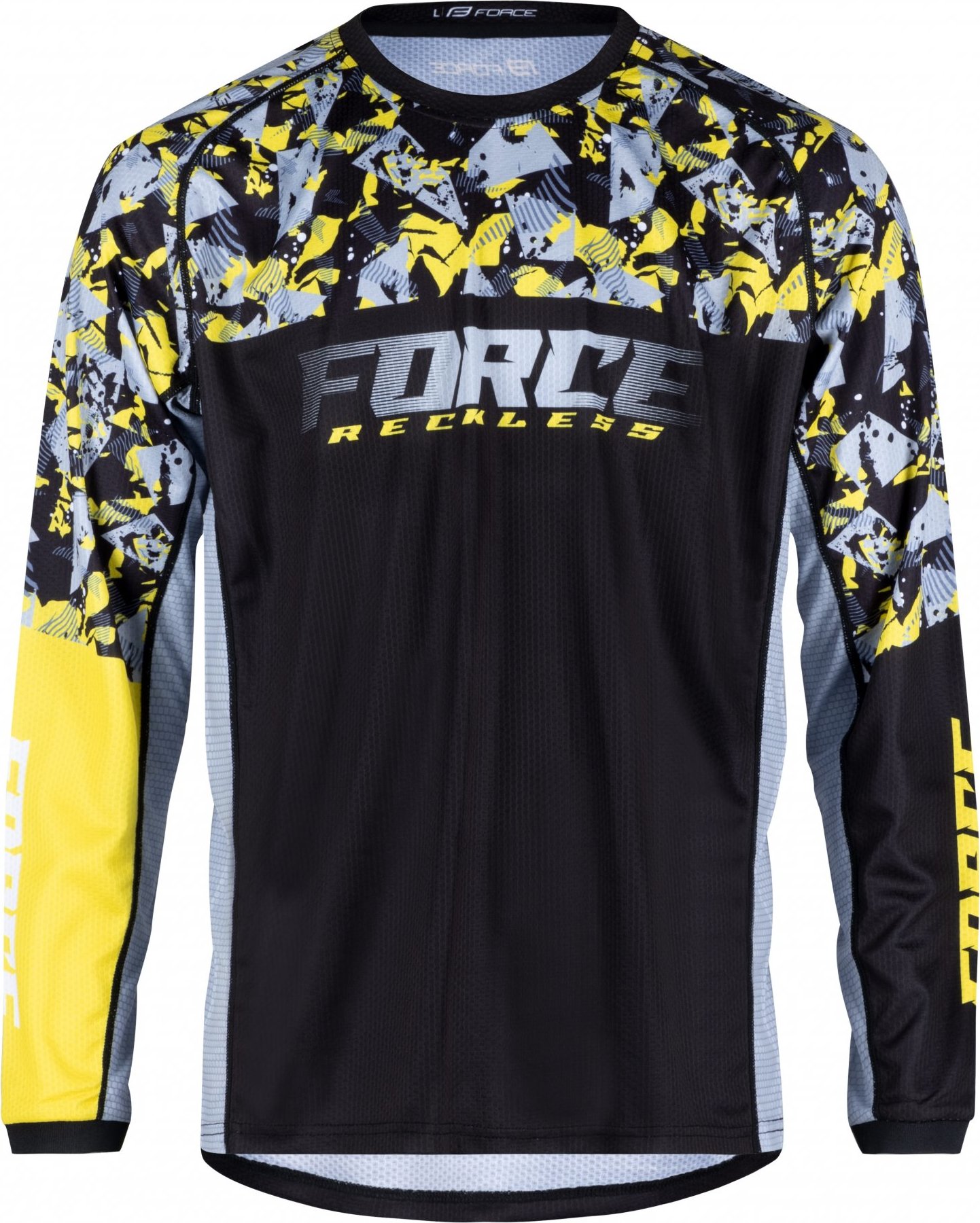FORCE dres F RECKLESS dl. rukáv, černo-žluto-šedý Velikost: XL