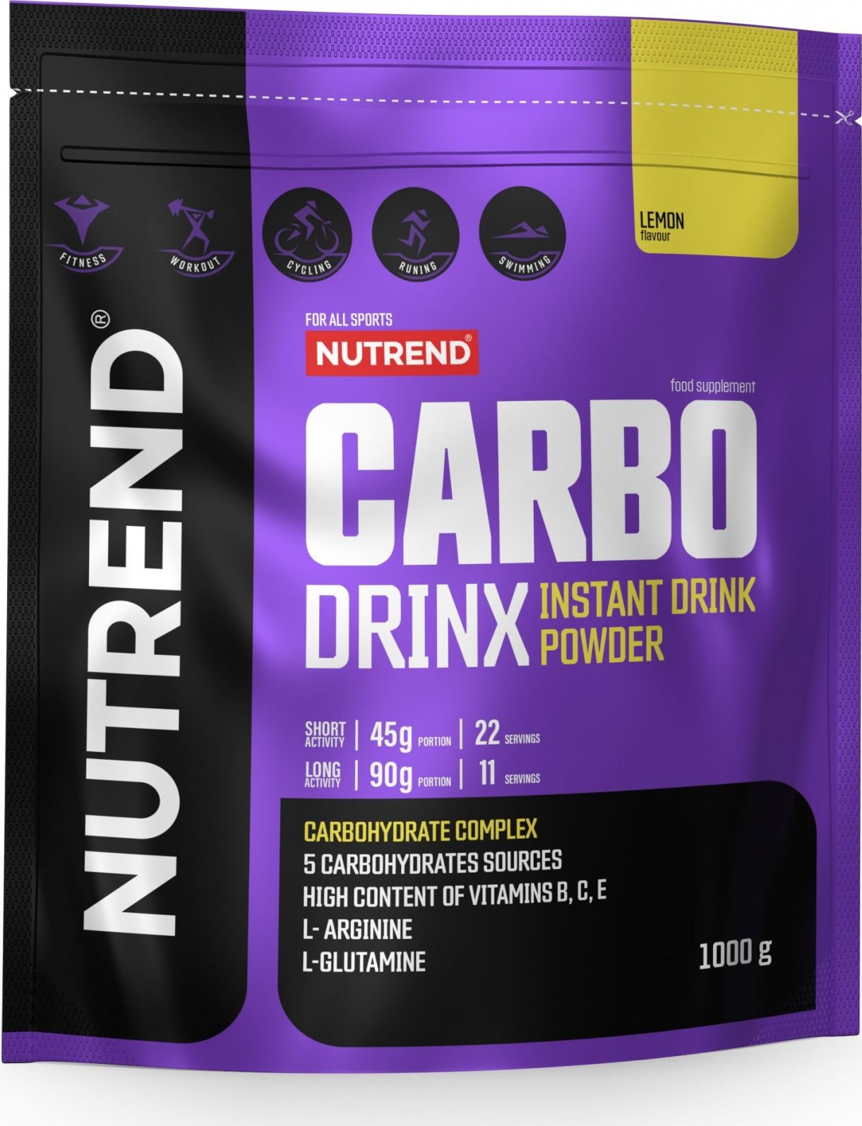 NUTREND Carbodrinx, sáček, 1000 g citron