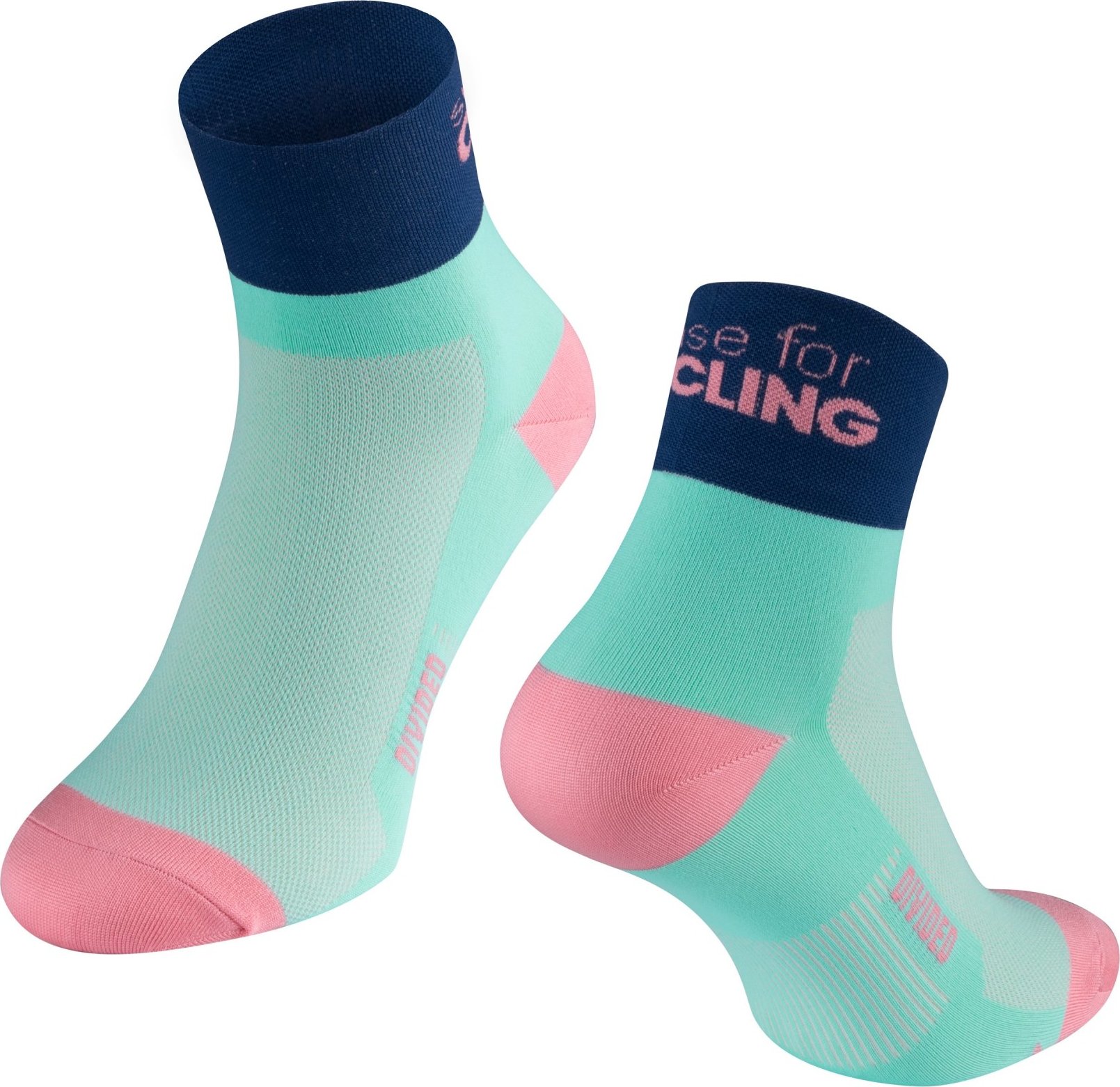 ponožky FORCE DIVIDED, modro-tyrkys-růž. Velikost: modro-tyrk-růž. L-XL/42-46
