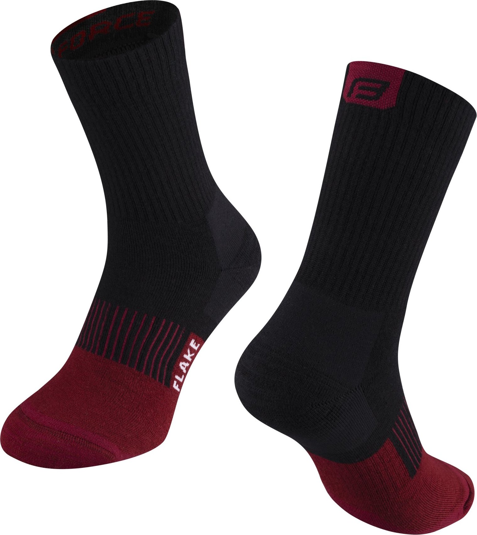 ponožky FORCE FLAKE termo, černo-bordo Velikost: L-XL/42-47