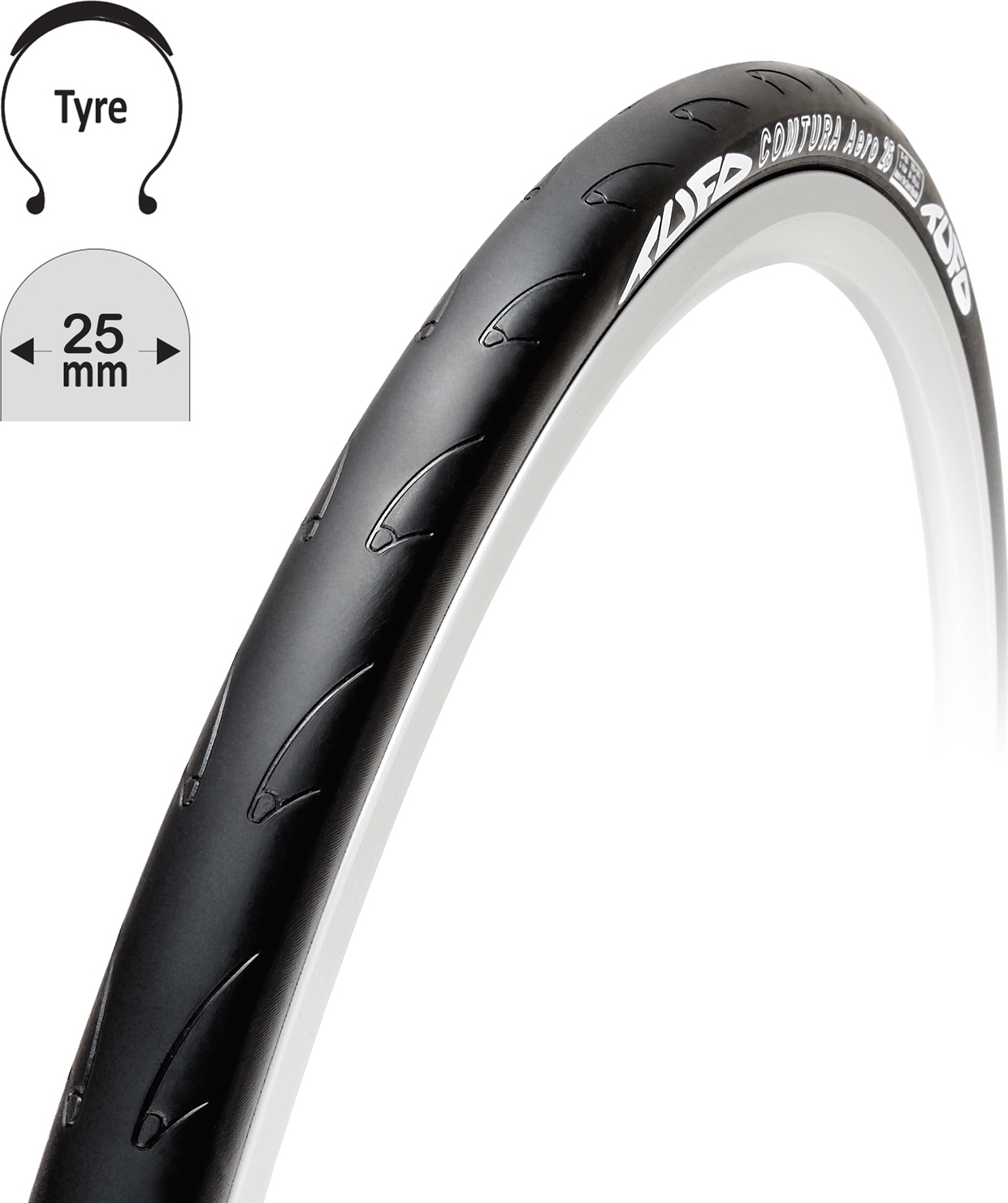 plášť TUFO Comtura Aero 25 700x25C, kevlar, černý