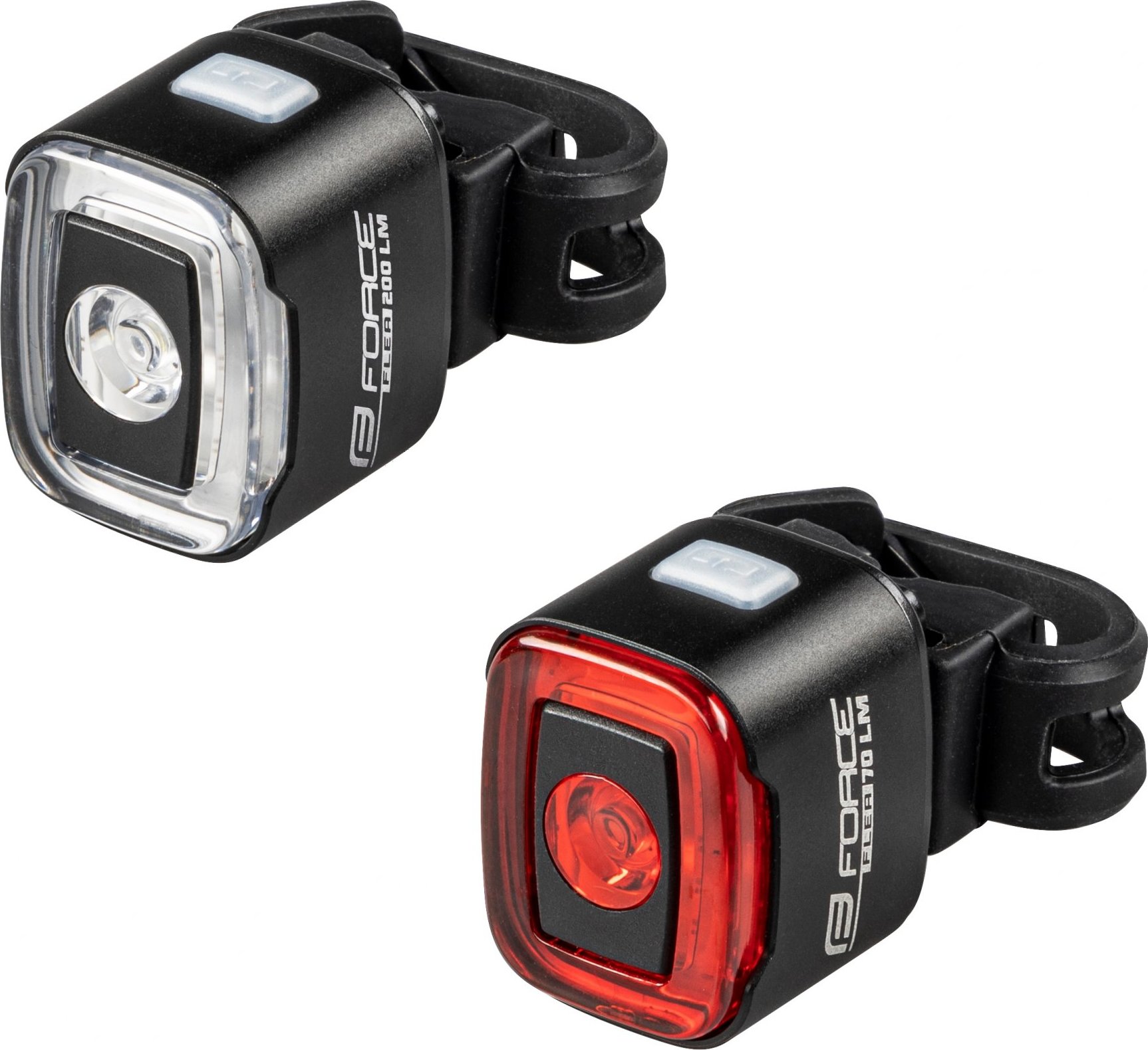 blikačky sada FORCE FLEA 200 LM, USB přední+zadní