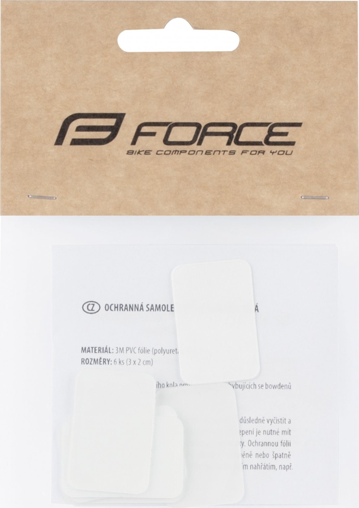 nálepky FORCE pod bowden sada 6ks, čiré
