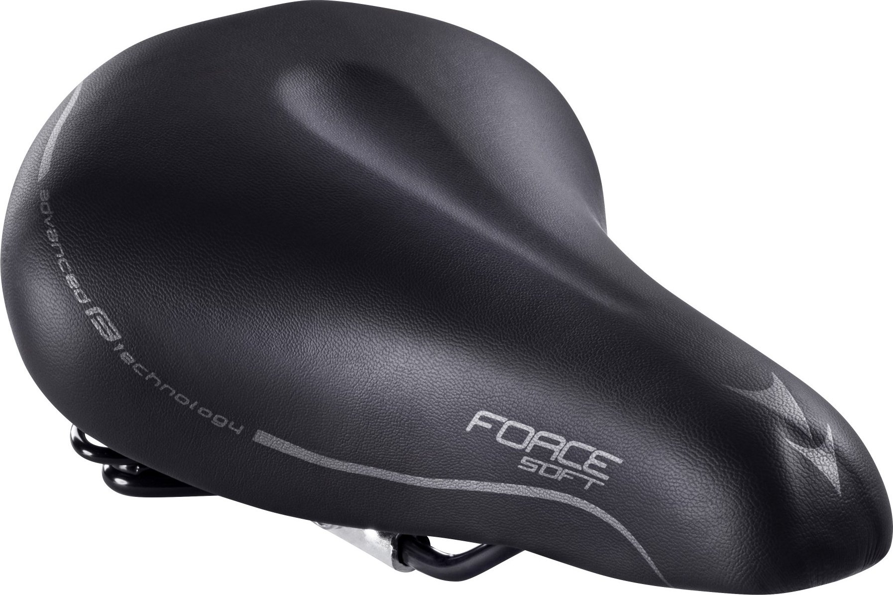 sedlo FORCE SOFT UNI s pružinou, černé