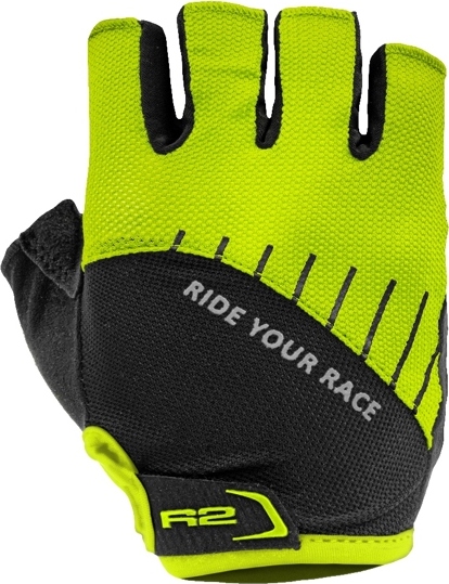 Dětské cyklistické rukavice R2 Hoppy žlutá Velikost: 14Y