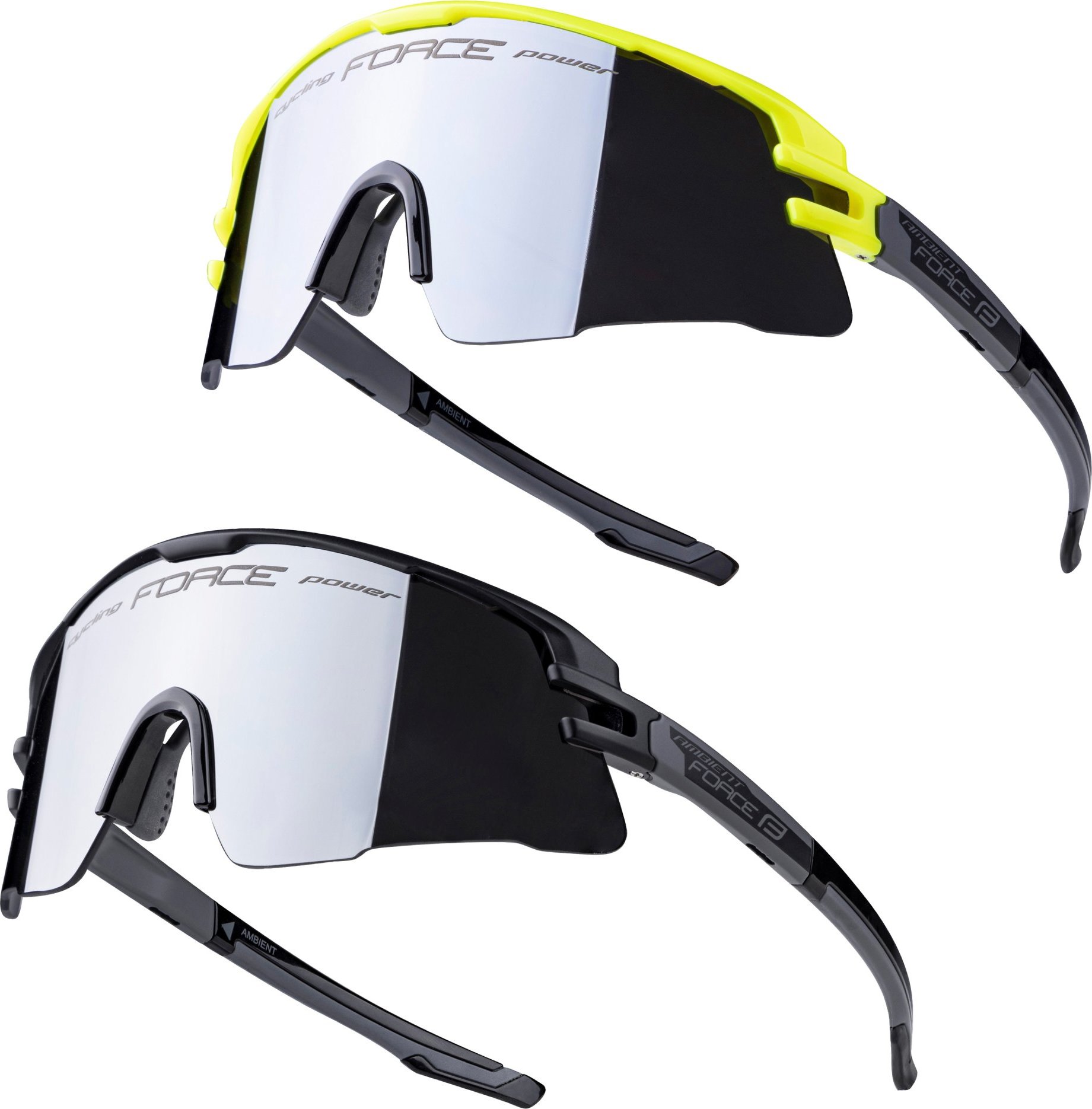 FORCE brýle F AMBIENT 1x černé+1x fluo, černé sklo SADA