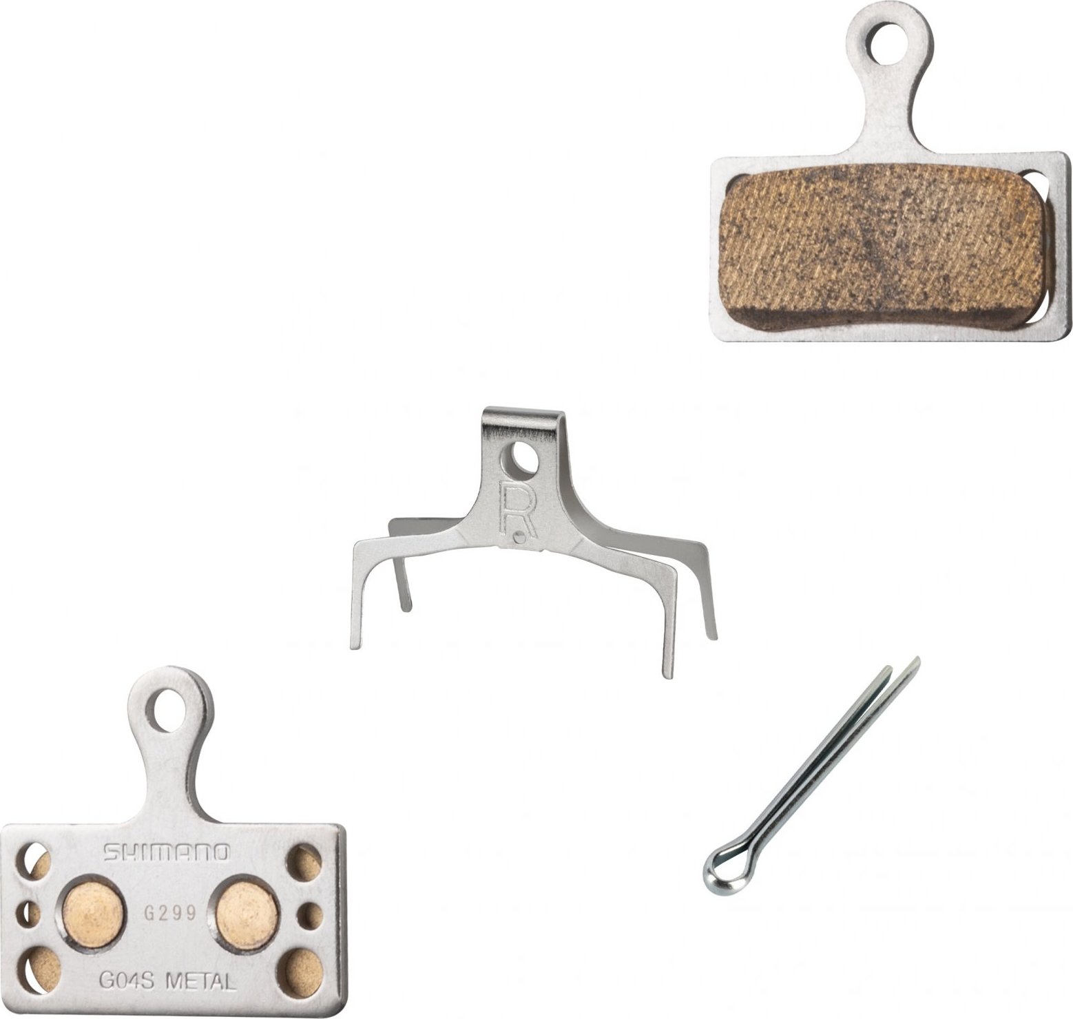 SHIMANO destičky brzdové SH G04S kovové, s pružinou