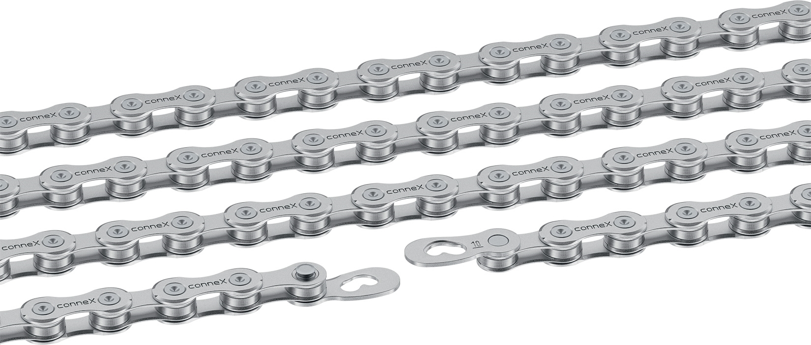 řetěz CONNEX 10sW pro 10-kolo, voskovaný, stříbrný