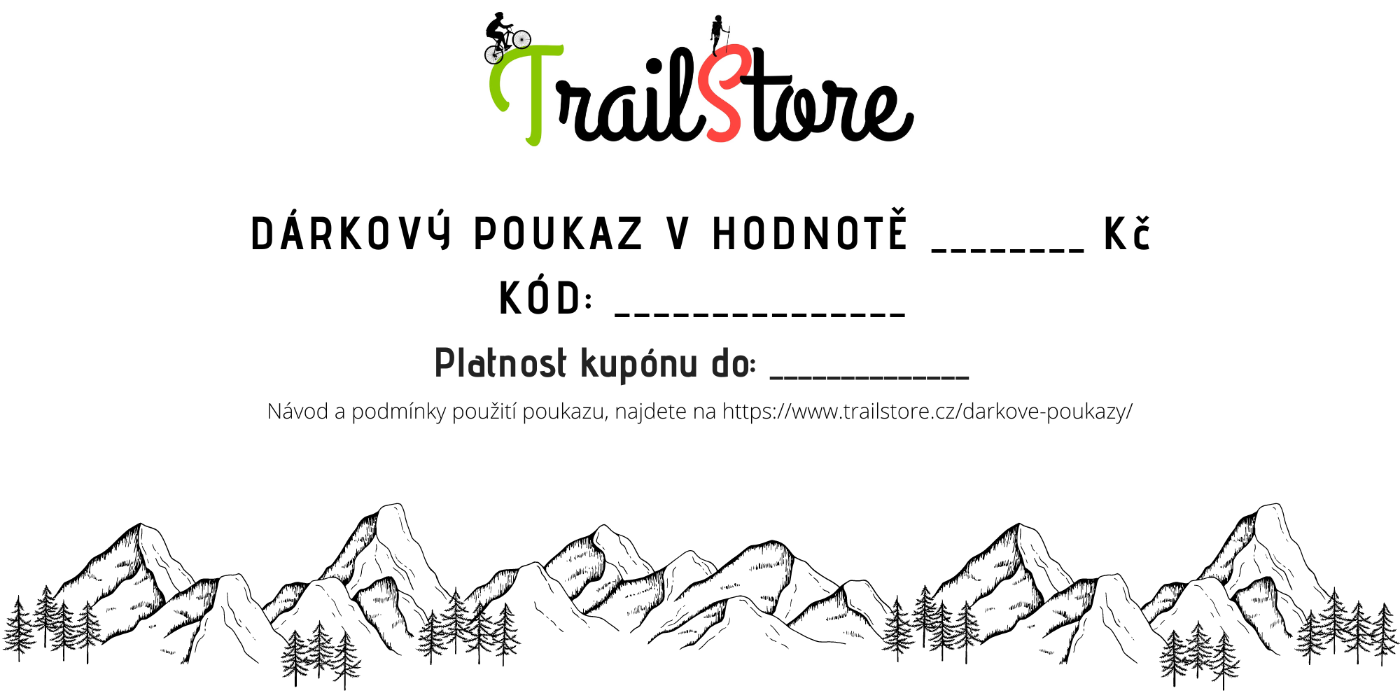 TrailStore.cz Elektronický dárkový poukaz v hodnotě 1000 Kč