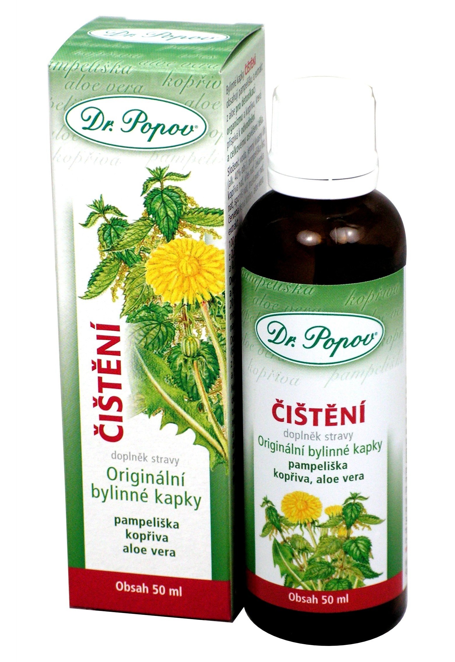 Čištění, originální bylinné kapky, 50 ml Dr. Popov