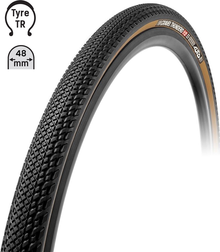 plášť TUFO Gravel THUNDERO 700x48C, bezduš.črn/béž