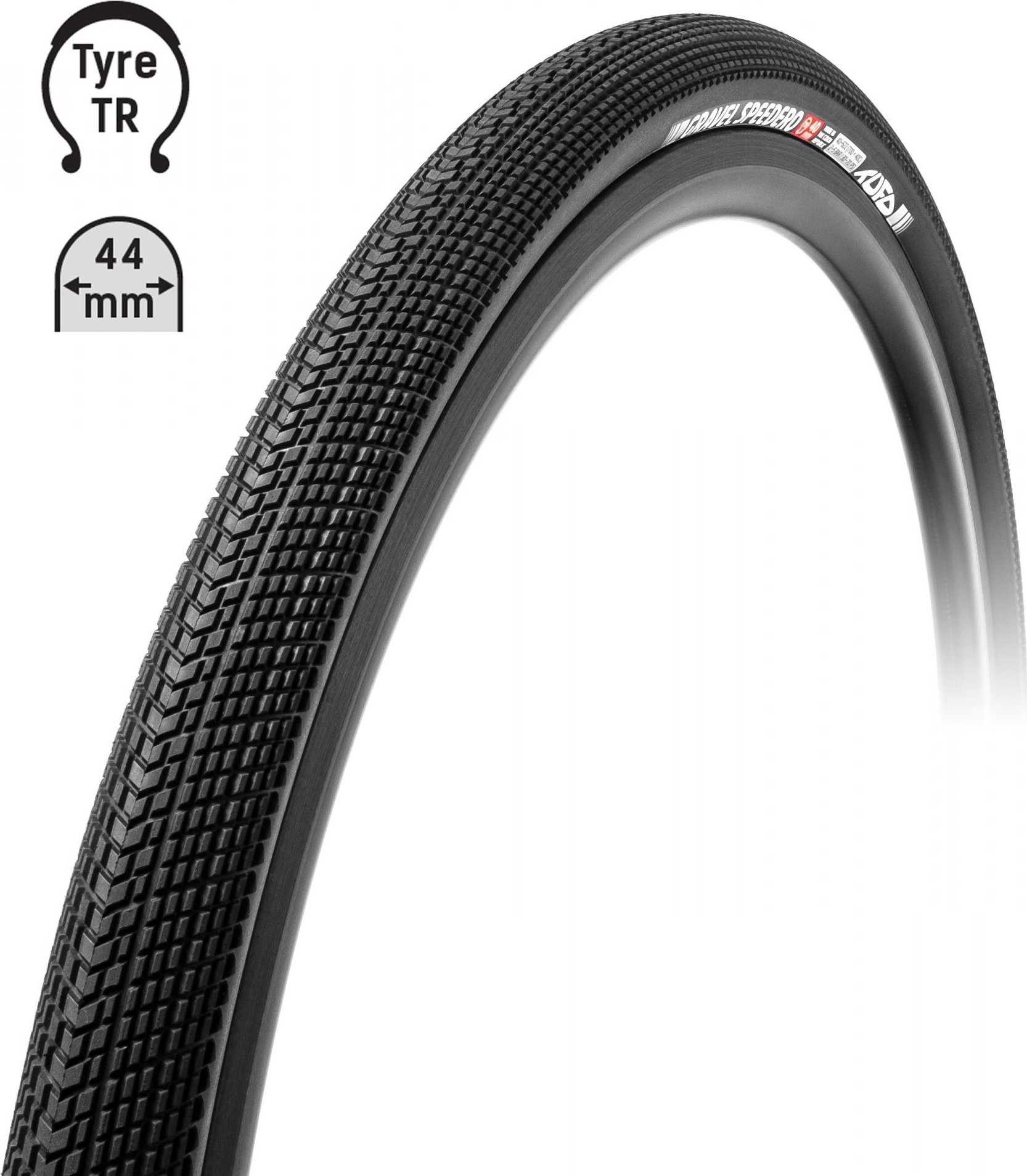 plášť TUFO Gravel SPEEDERO 700x44C, bezduš. črn